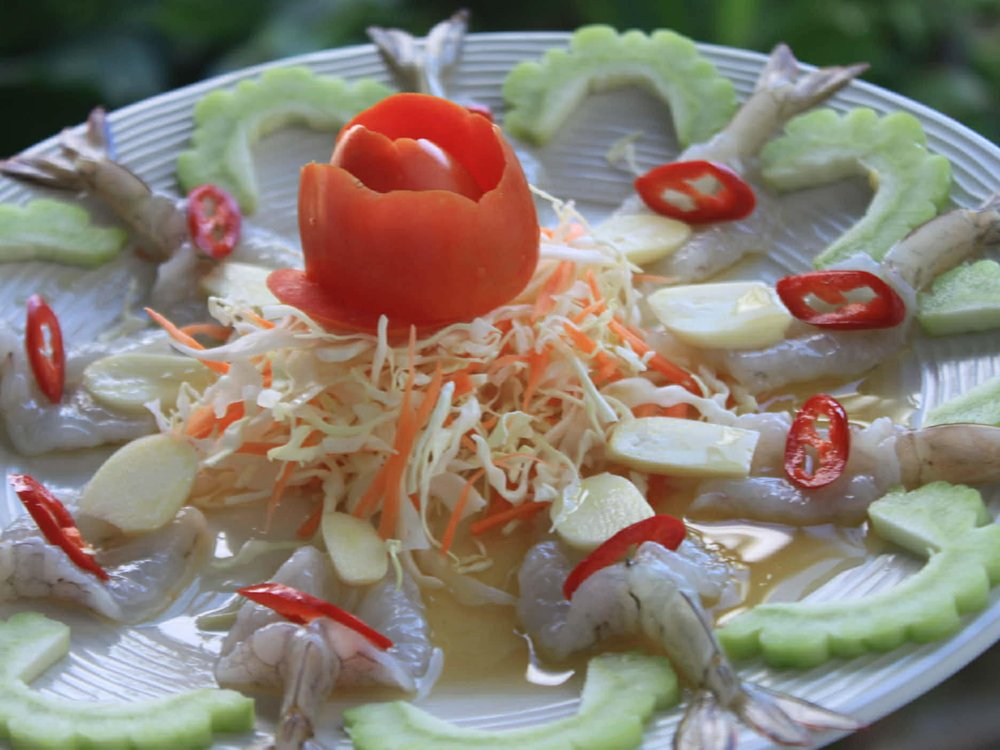 กุ้งแช่น้ำปลา ร้านอาหารใบเตย กระบี่